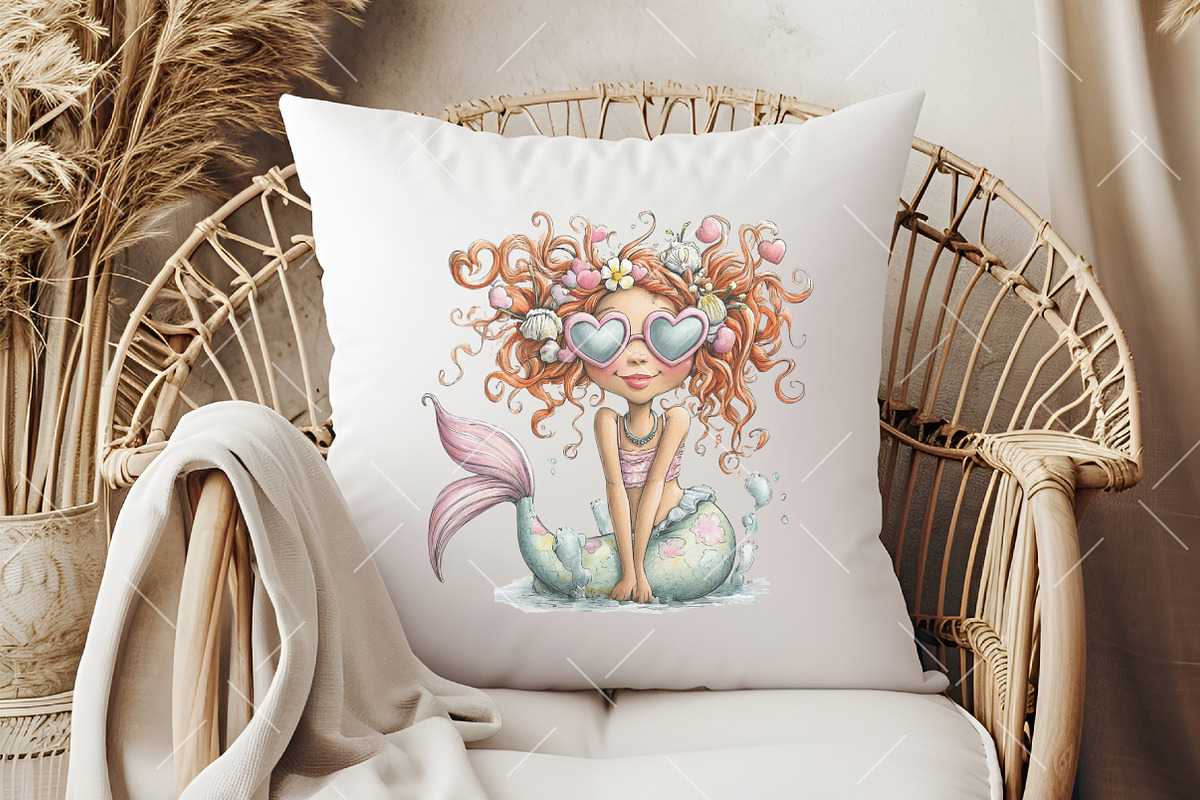 Whimsical Summer Mermaid Clipart, an Illustration by OK Design (Photo 5 of 6)