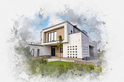 Exterior Watercolor Effect Bundle, an Action Add-On by MRI STUDIO (Thumbnail 20 of 24)