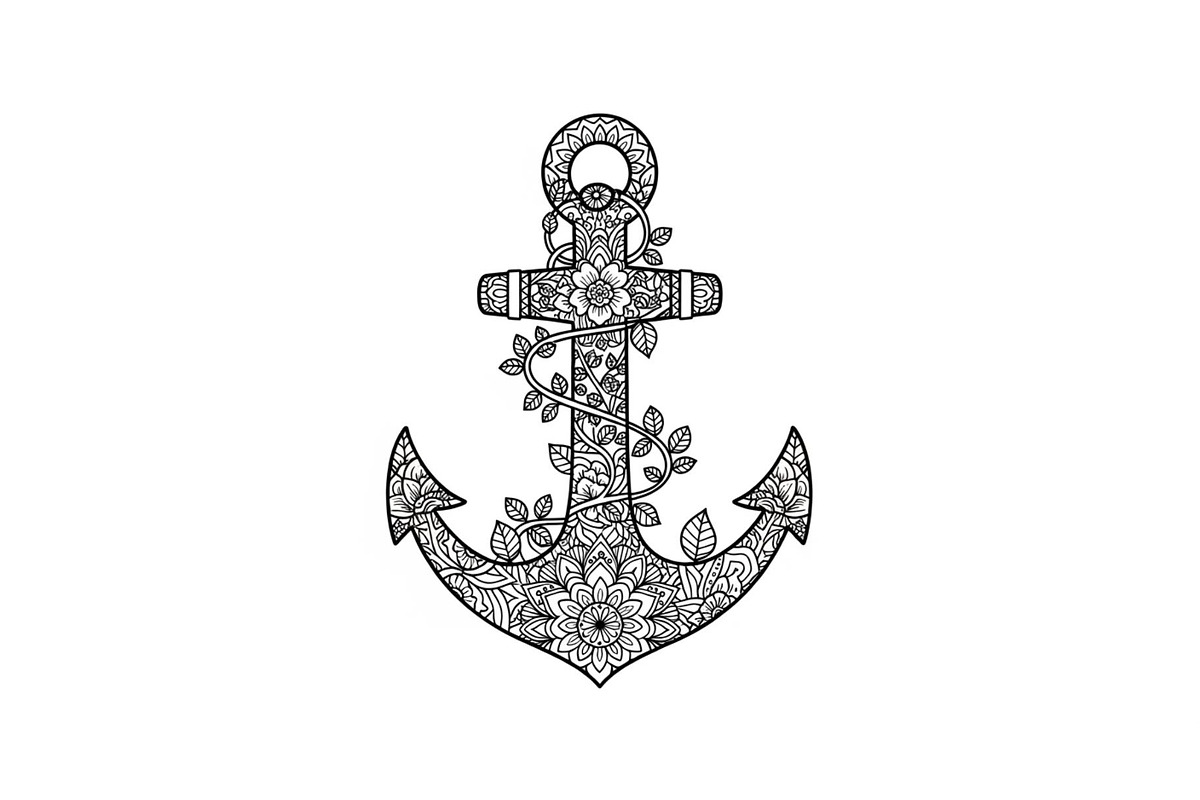 Ornamental Anchor Silhouette SVG, an Illustration by Designs_River (Photo 10 of 31)