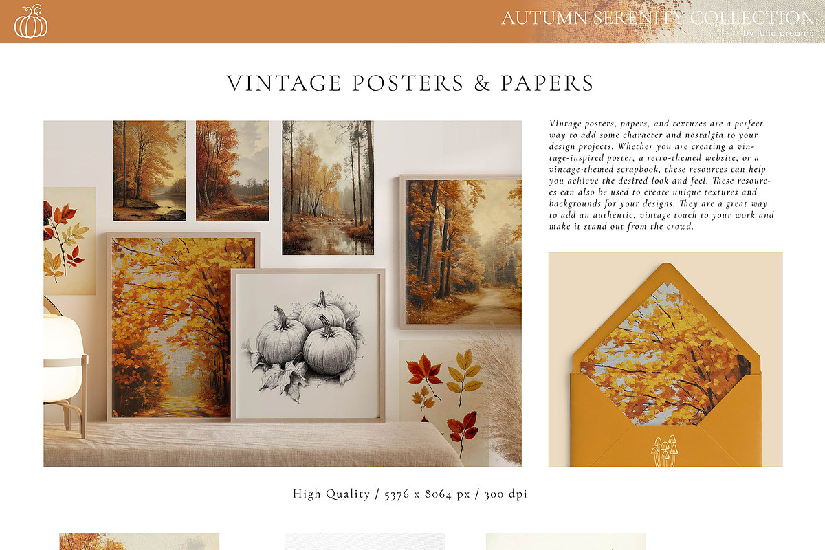 Autumn Serenity Watercolor Clipart, a Graphic by Julia Dreams (Photo 6 of 12)