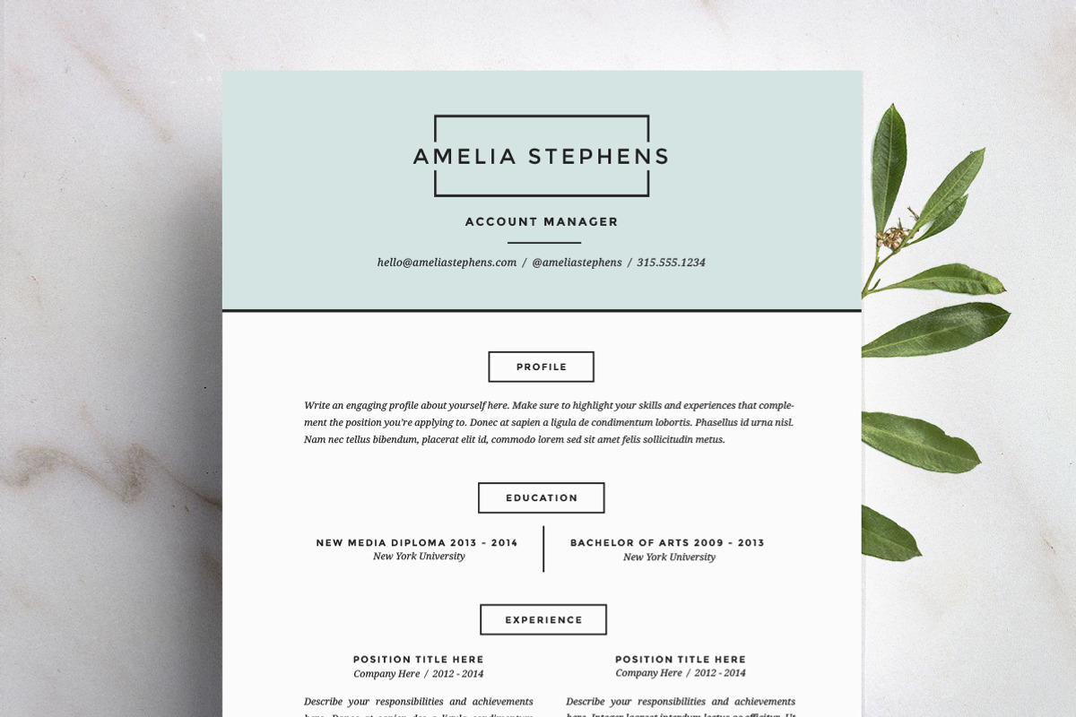 Resume Template 4 Pack | CV Template, a Resume Template by Refinery Resume Co. (Photo 1 of 3)