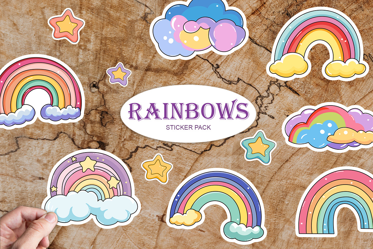 Rainbows Sticker Pack, an Object Graphic by natalisart (Photo 1 of 5)