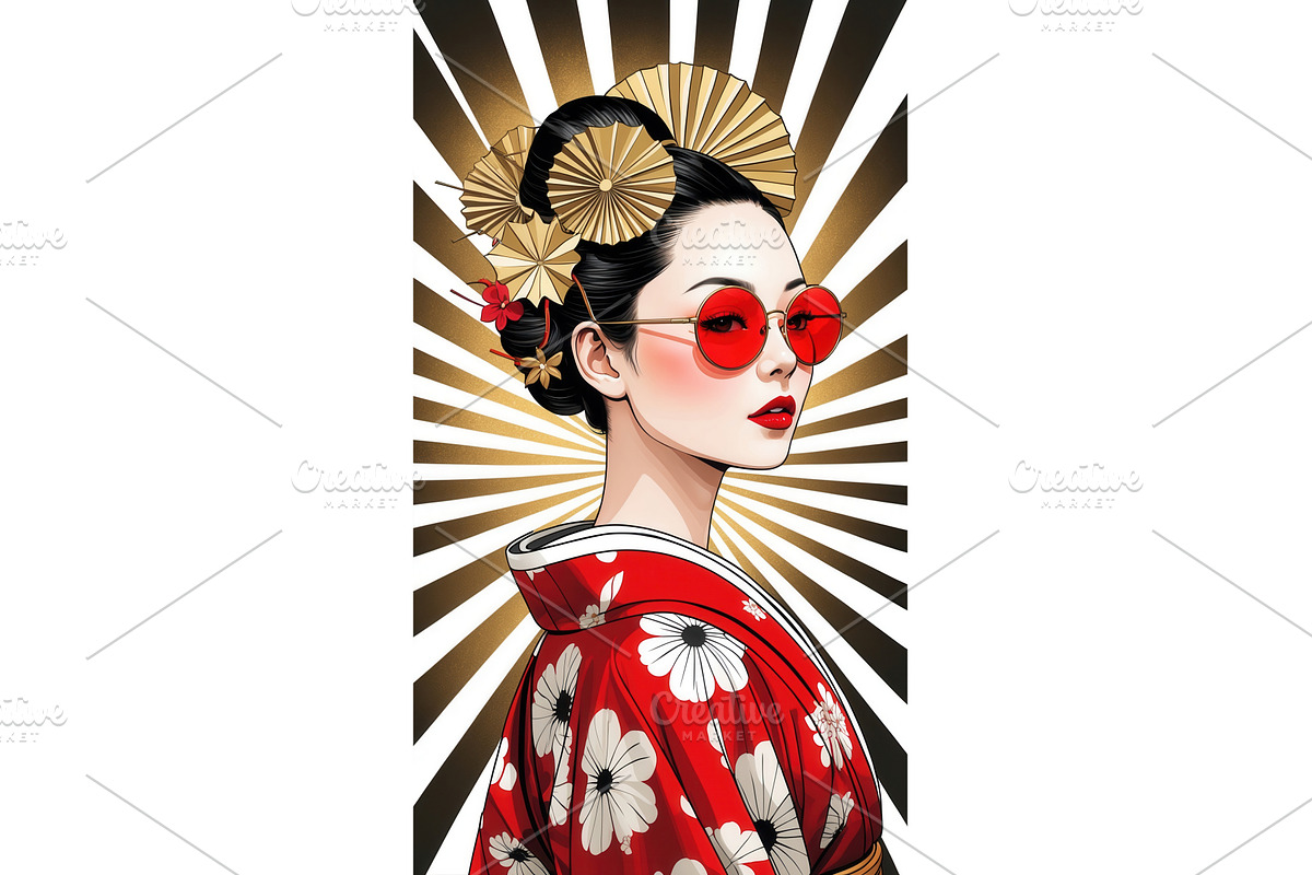 Stylish woman in traditional, an Illustration by tilialucida