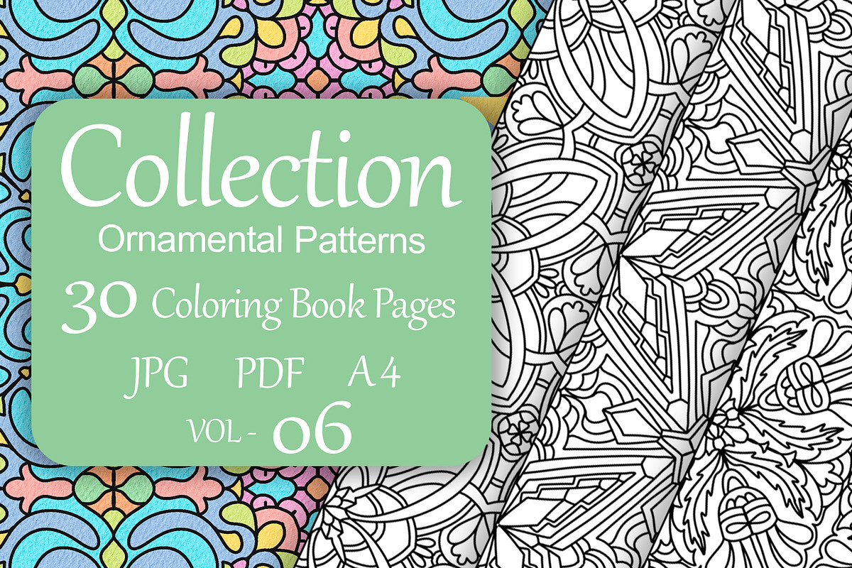 Patterns for coloring PDF,JPG vol-06, a Brochure Template by dnapslvsk (Photo 1 of 6)