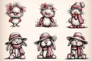Whimsical Farm Animals Clipart, an Illustration by Digital Artistic99 (Thumbnail 2 of 9)