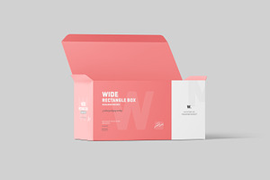 Wide Rectangle Box Packaging Mockup