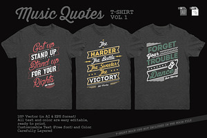 Music Quotes T-Shirt Template Vol. 1