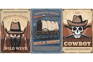 Wild West Cowboy, Skull, Hats