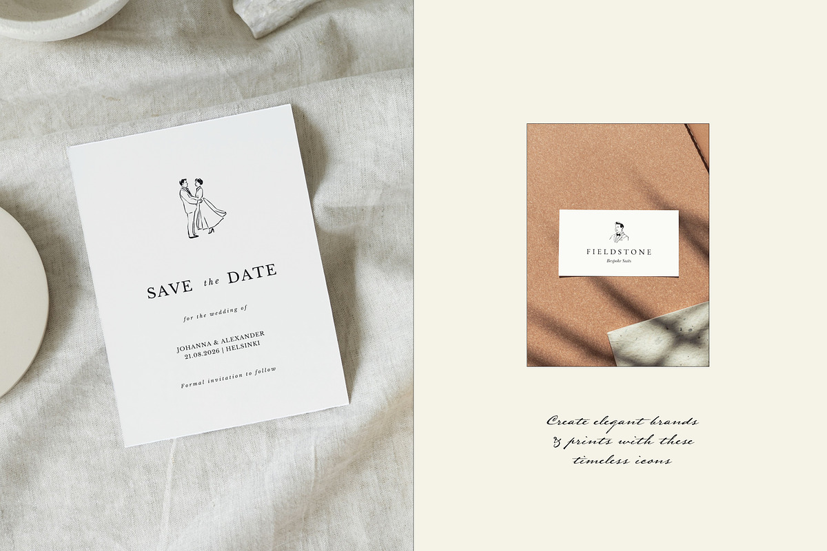 WEDDING line art illustrations, a Decorative Illustration by Crocus Paperi (Photo 2 of 6)