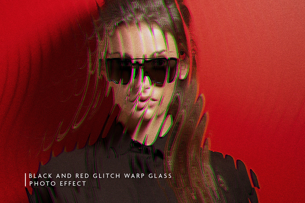 Glitch Warp Glass Photo Effect, a Brushes & More by studiogstock (Photo 1 of 2)