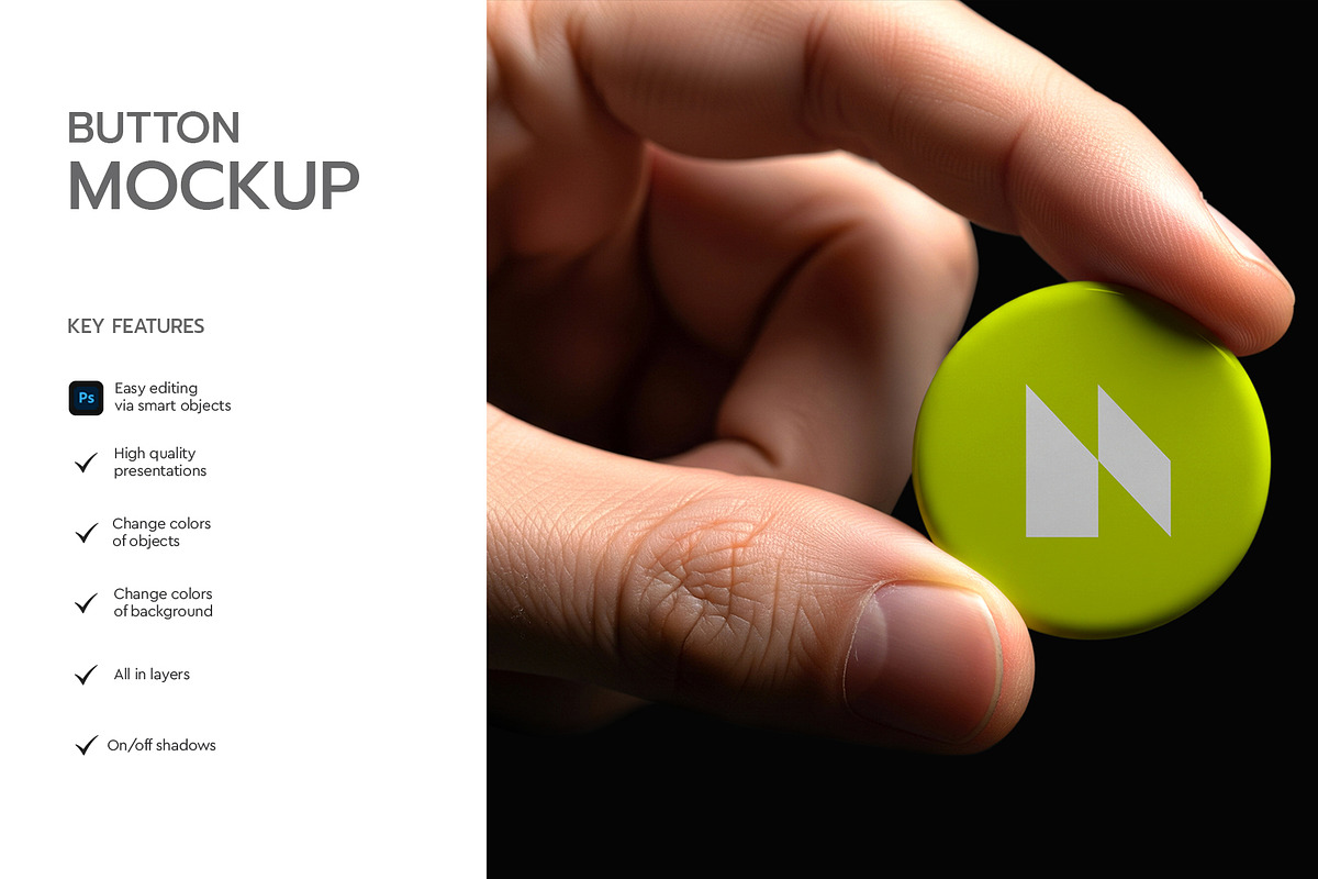 Realistic Button Badge Mockup, a Product Mockup by graphypix (Photo 2 of 4)