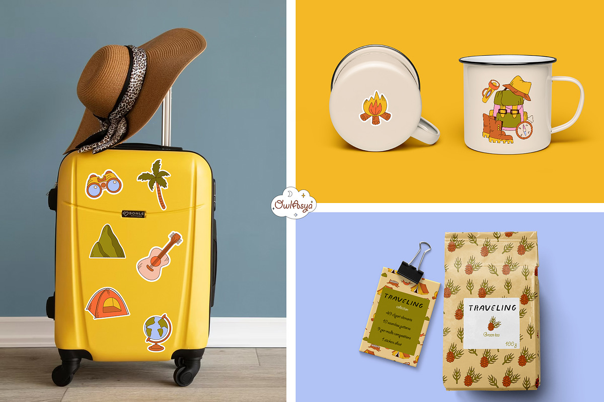 Traveling vector collection, an Object Graphic by owlasya (Photo 9 of 10)