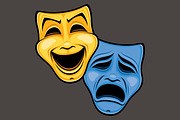 Comedy And Tragedy Theatrical Masks, an Illustration by Schwegel Illustration (Thumbnail 4 of 4)