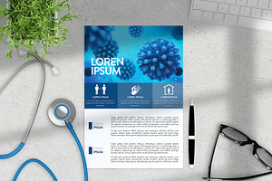 Covid Flyer Layout, a Flyer Template by McLittle Stock