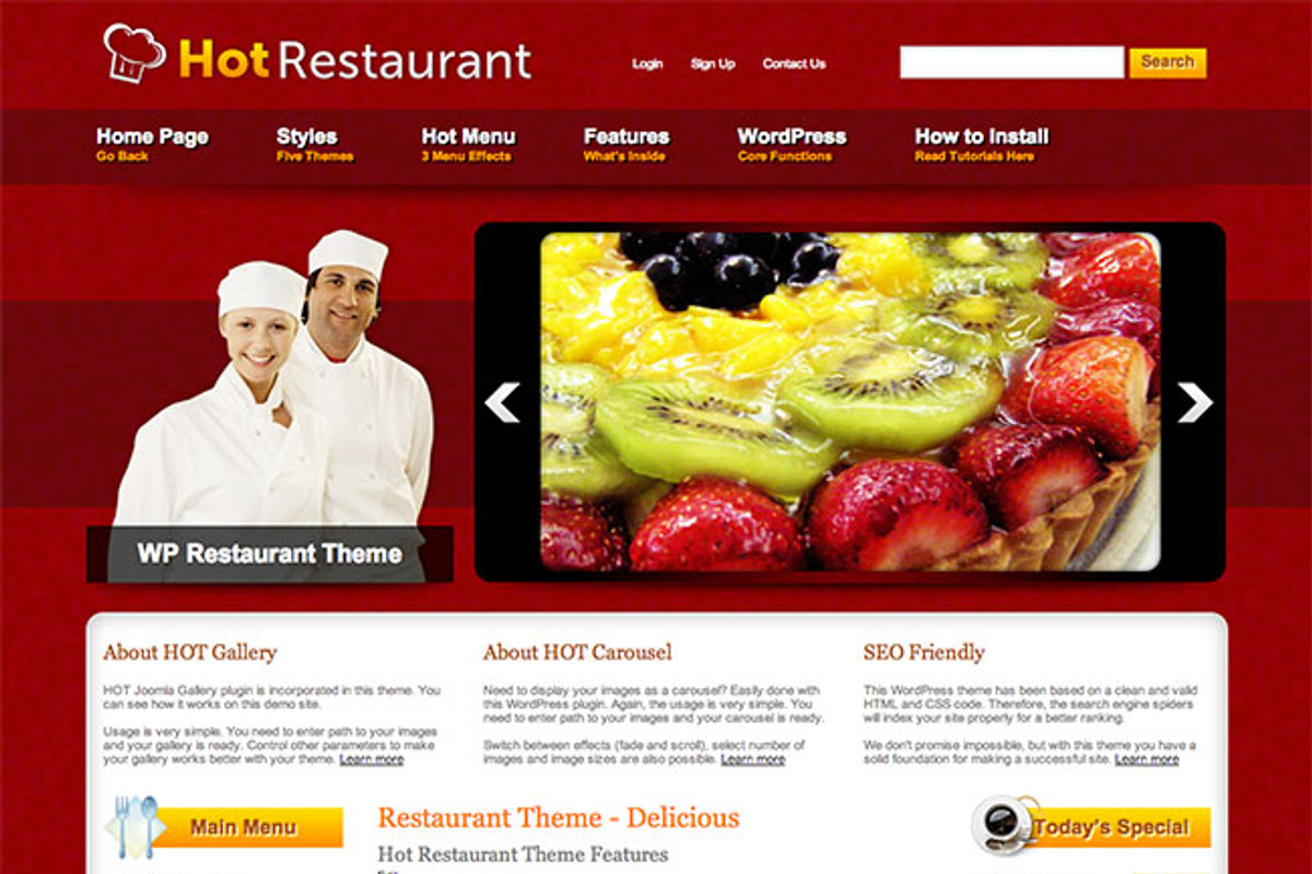 Hot Restaurant, a WordPress Template by hot-themes (Photo 1 of 5)