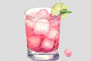 Pink Melon Ball Cocktail, a Food Illustration by 1801Prints (Thumbnail 4 of 4)