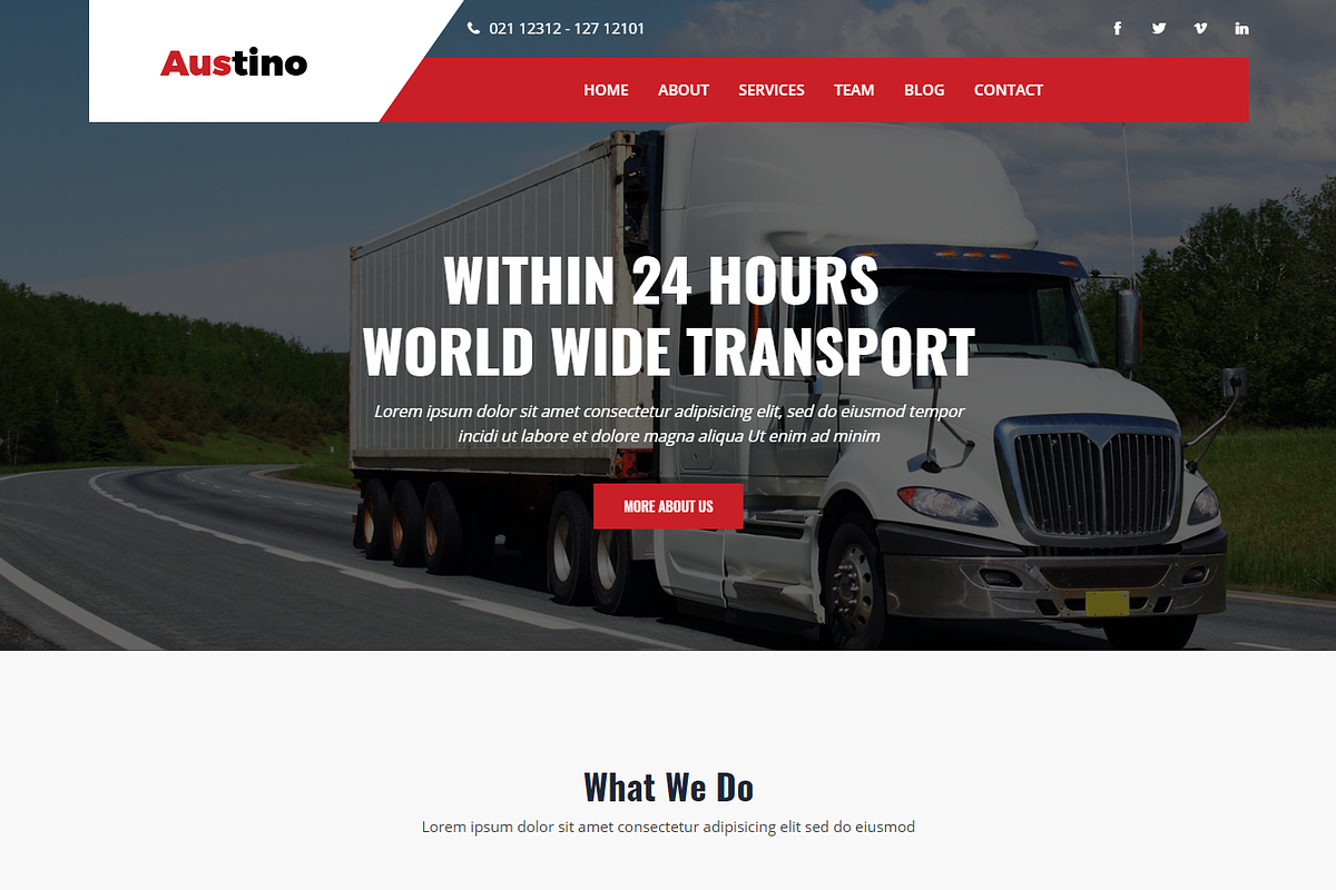 Austino - Transport & Logistic HTML5, a Bootstrap Template by HasThemes