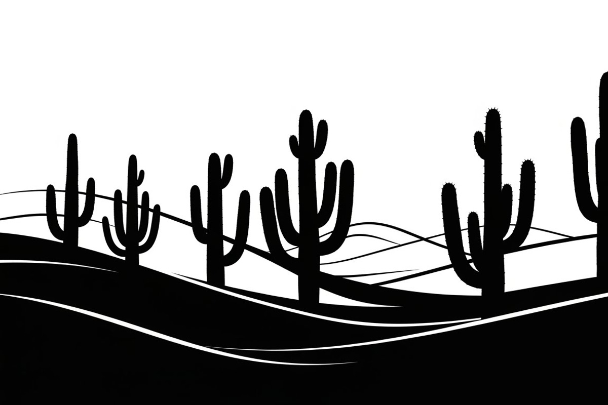 collection desert cactus silhouettes, an Illustration by Amazin_art (Photo 15 of 33)