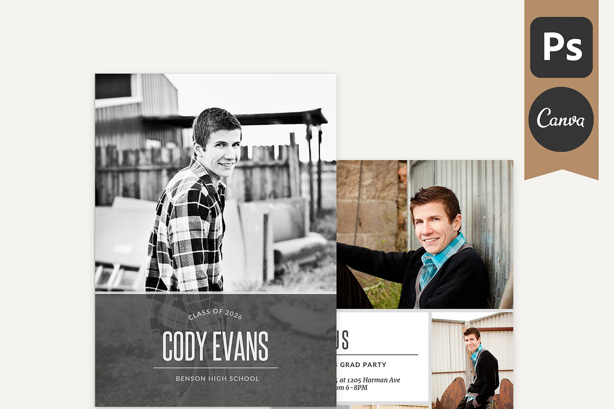 Guys Graduation Card Template - CHA, an Invitation Template by Laurie Cosgrove Design (Photo 1 of 7)