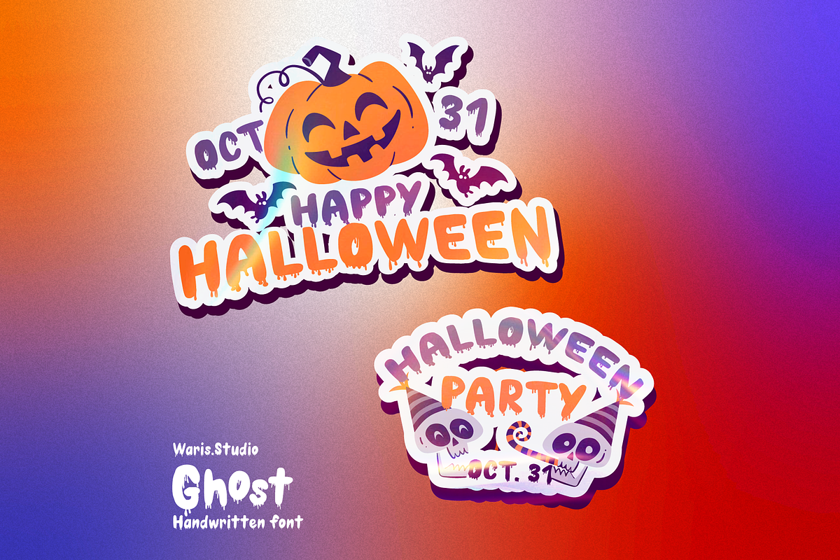 Ghost font+13 Halloween SVG Designs, a Handwritten Font by Waris Studio (Photo 3 of 10)