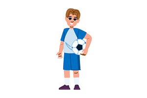 Young soccer player holding ball, a Sport Illustration by pikepicture