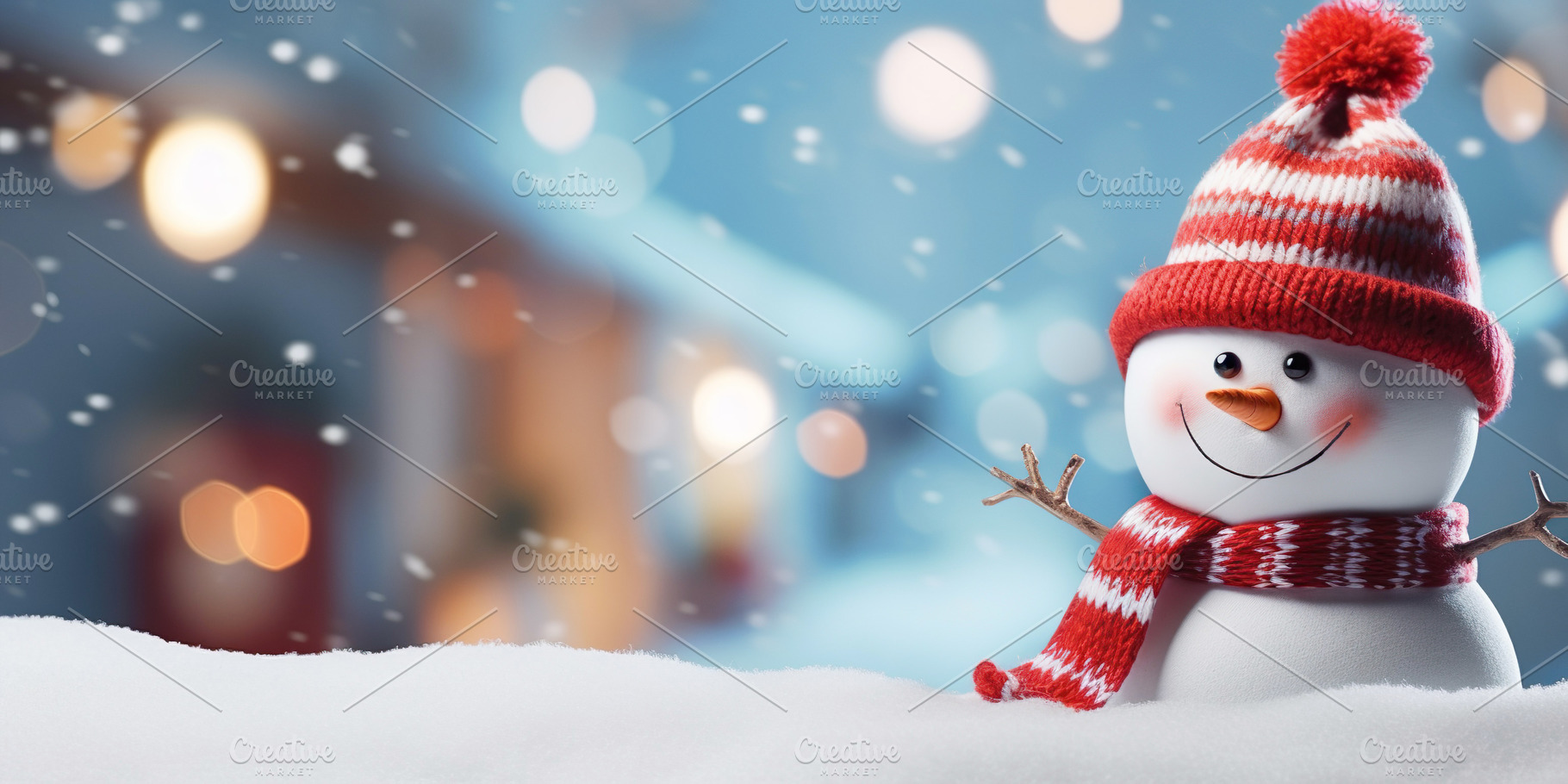 Winter Celebration Blue Snowman Banner, a Holiday Photo by Iconogenic