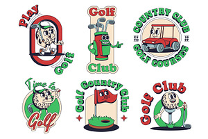 Cartoon Golf mascot print templates, an Object Illustration by winwin.art