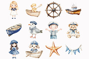 Nautical Watercolor Clipart, an Illustration by Design Market (Thumbnail 3 of 4)