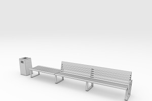 3D Model Bench Park 52