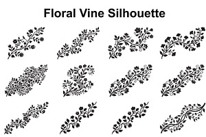 Elegant Floral Vine Silhouette