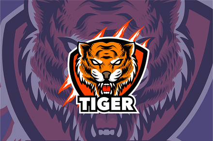 Tiger head mascot logo for gaming, a Branding & Logo Template by Bayuktx
