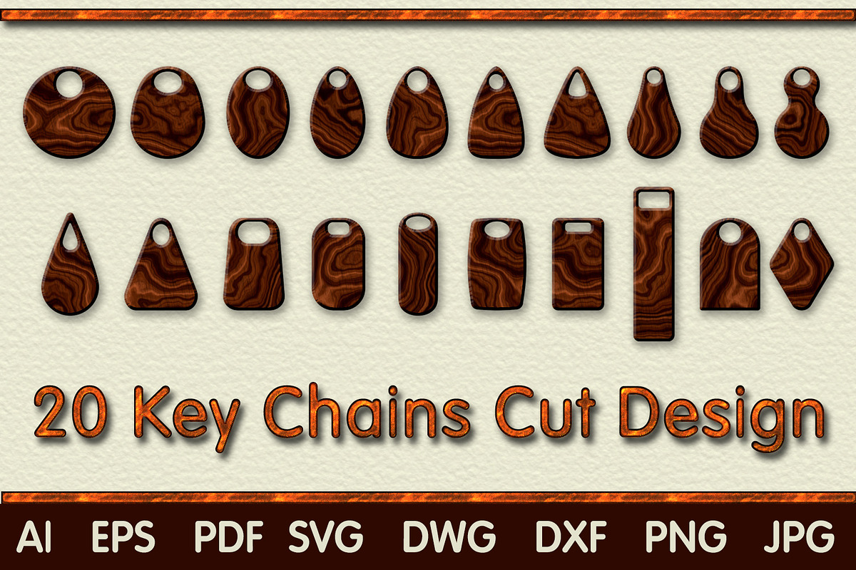 SVG Keychains Cutting Templates, a Design Template by Kseniya-Omega (Photo 1 of 3)
