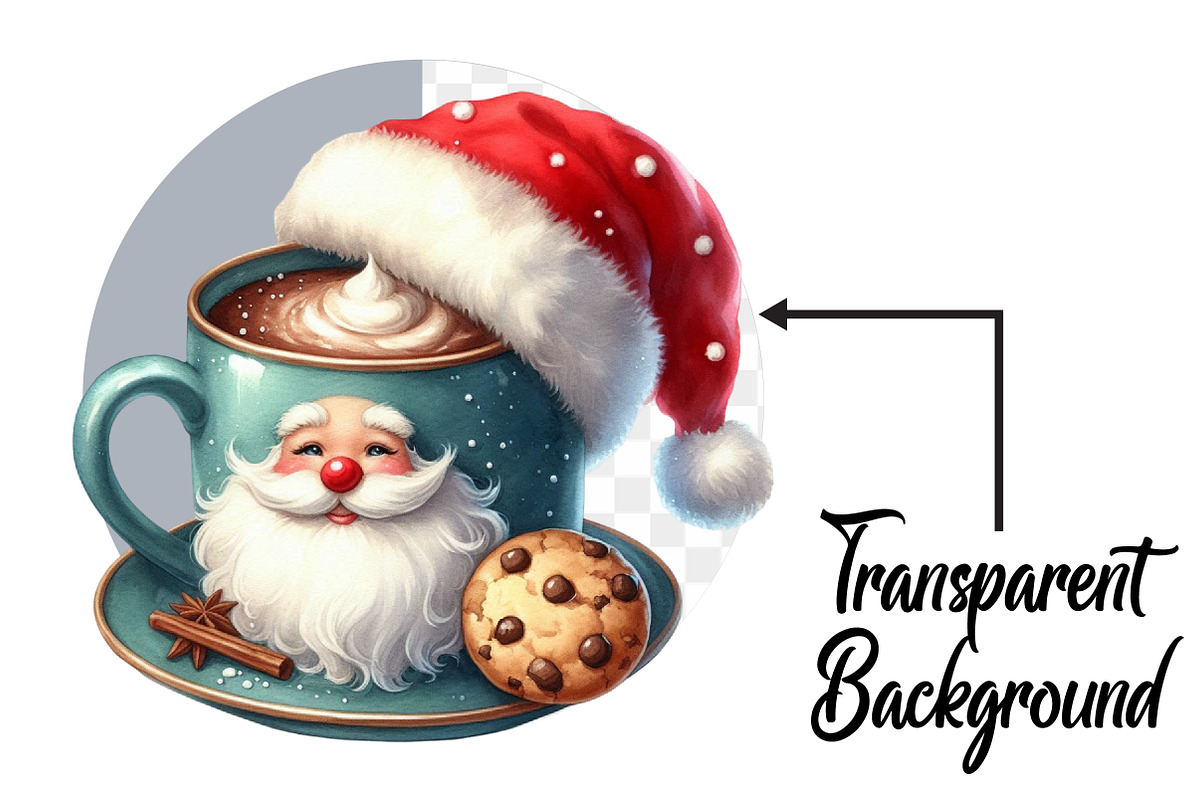 Cute Christmas Hot Cocoa Cup Clipart, an Illustration by Pixels.Craft (Photo 2 of 6)