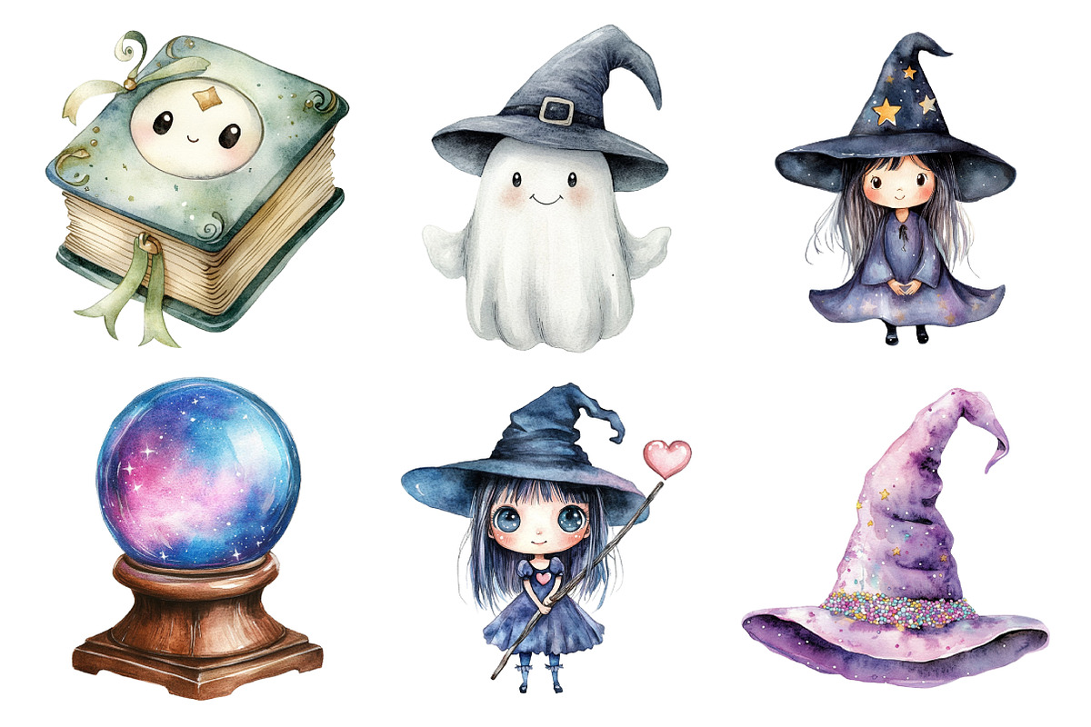 Cute Witch Clipart, an Illustration by Daily.Designs (Photo 5 of 5)