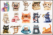 Quirky Crazy Cats Sublimation Clipar, an Illustration by Sublimation Artist (Thumbnail 3 of 6)