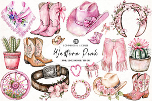 Western Pink Coquette Clipart PNG, an Illustration by SinaCreation