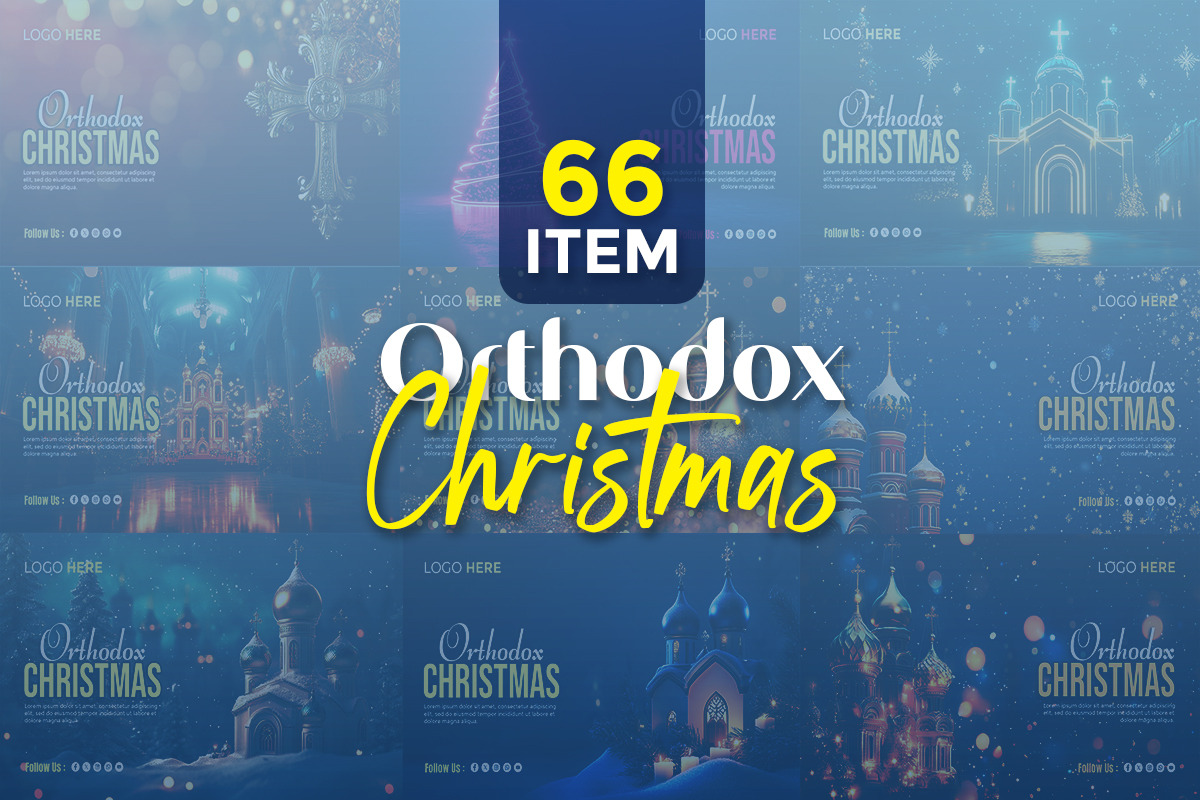Orthodox Christmas template bundle, a Social Media Template by gstudiovect21 (Photo 2 of 4)