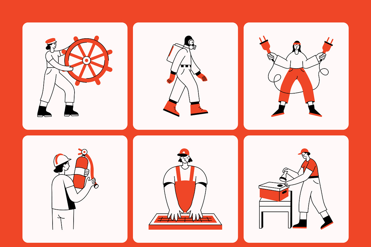 Industrial Illustrations Art, a Person Illustration by Vectors Market (Photo 9 of 10)