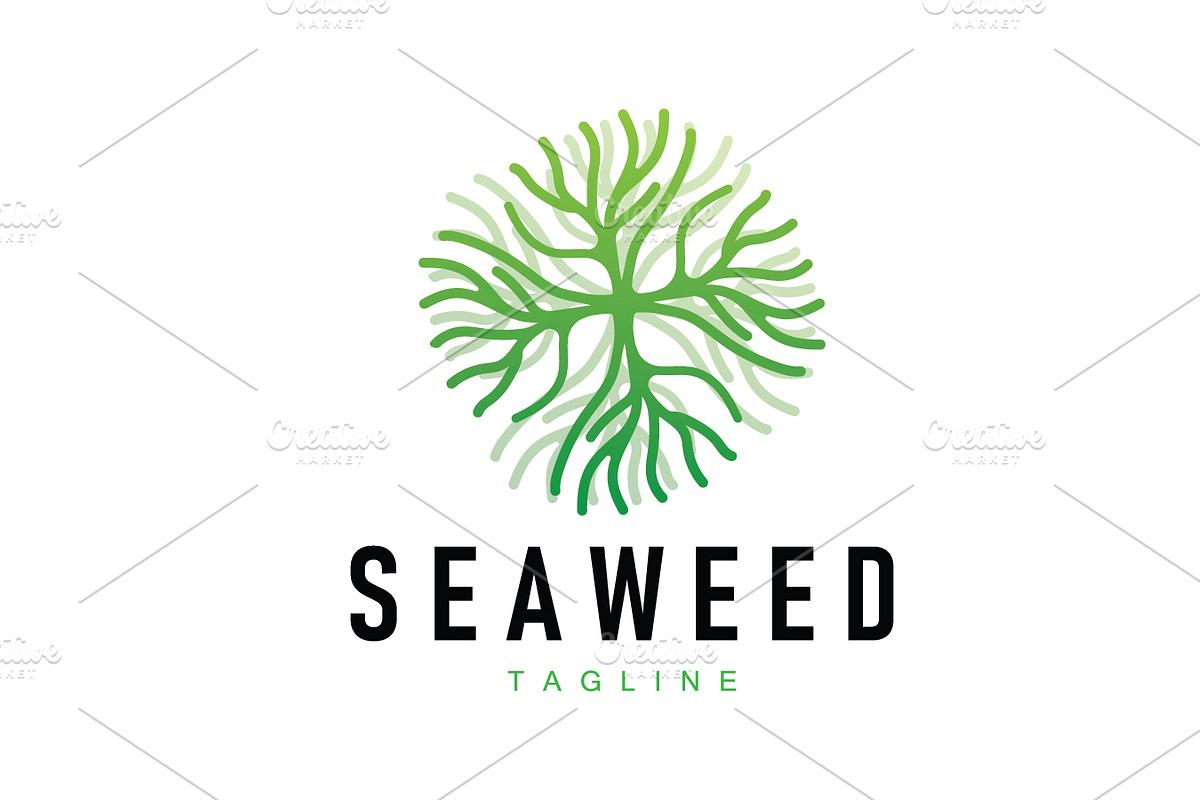 Seaweed Logo Design Underwater Plant, a Branding & Logo Template by Maylianaw28