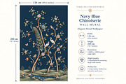 Navy Blue Chinoiserie Wall Mural, a Wallpaper Graphic by by creative paper (Thumbnail 4 of 20)