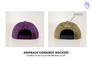 Snapback corduroy cap hat mockups, a Hat Mockup by made_by_nope (Thumbnail 6 of 6)