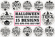 Halloween Round Sign SVG Bundle, a Graphic by Designer302 (Thumbnail 1 of 17)