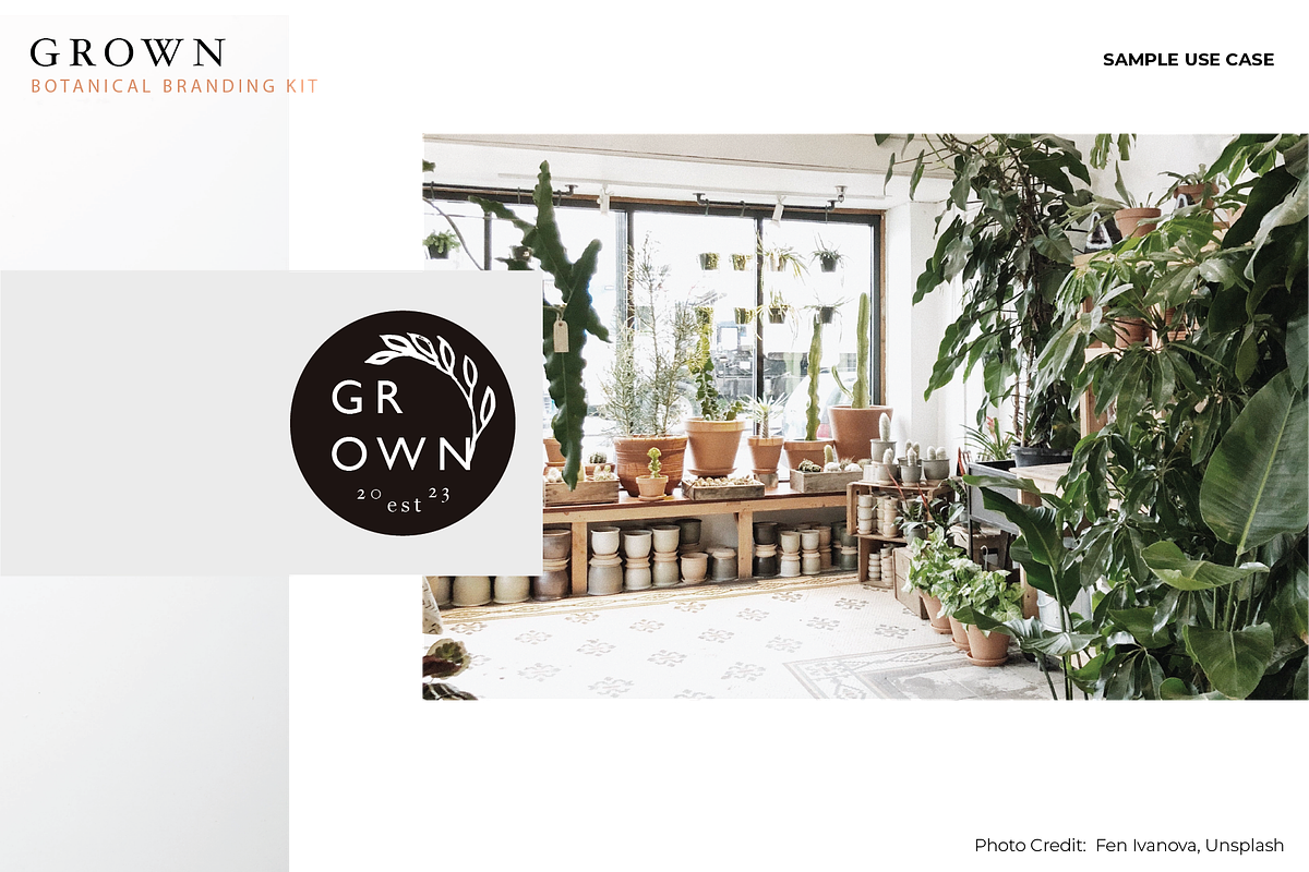 GROWN Plant Logo Branding Kit, a Branding & Logo Template by CC CREATIVE CO (Photo 7 of 9)