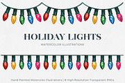 Holiday Lights Watercolors, an Illustration by Jeanette Pidi Design (Thumbnail 1 of 6)