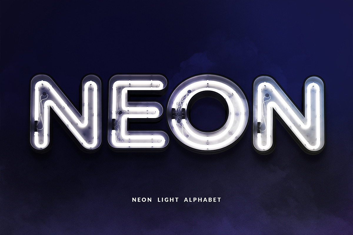 Electric Neon Light Alphabet, a Graphic by DesignSomething