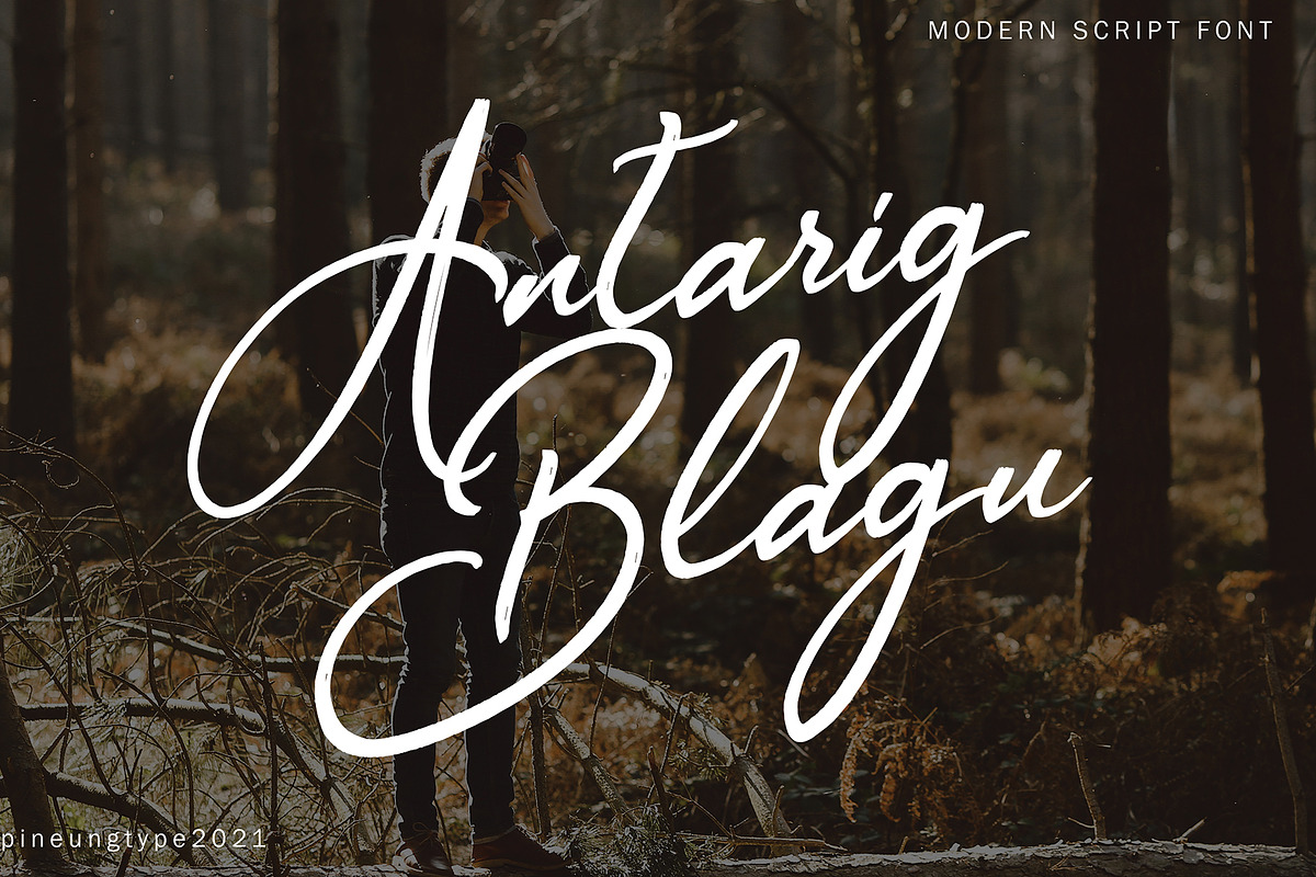 Antarig Blagu, a Script Font by pineungtype (Photo 1 of 7)