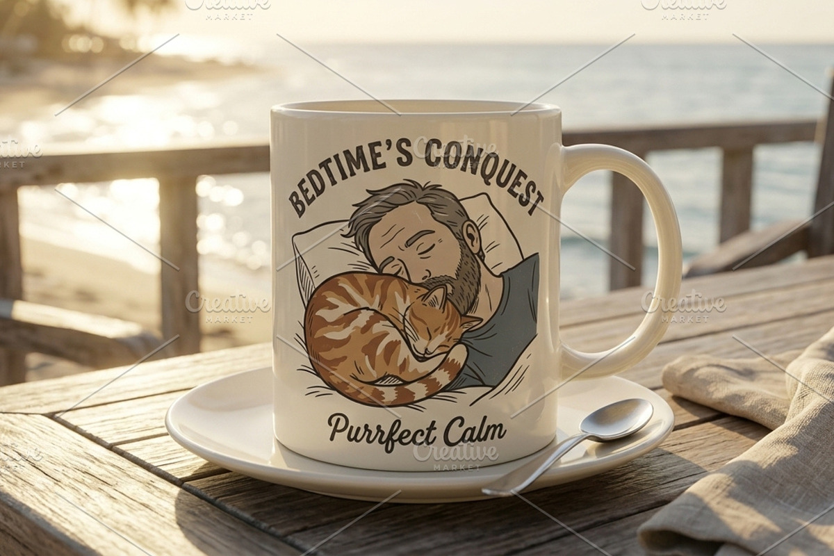 Purrfect calm illustration, an Animal Illustration by Vectorlina (Photo 4 of 4)