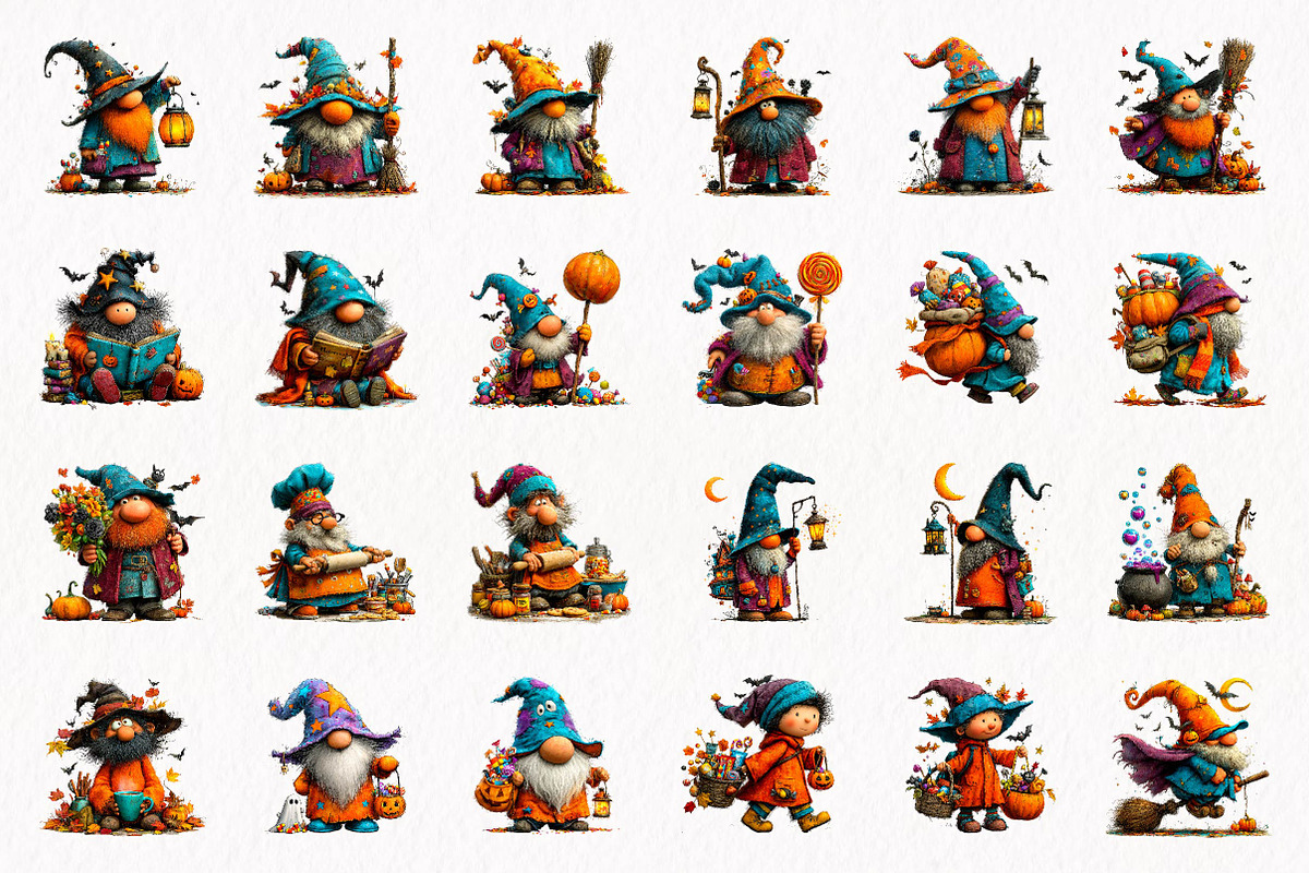 Halloween Gnome Clipart, a Seasonal Illustration by fashionaddict (Photo 4 of 7)