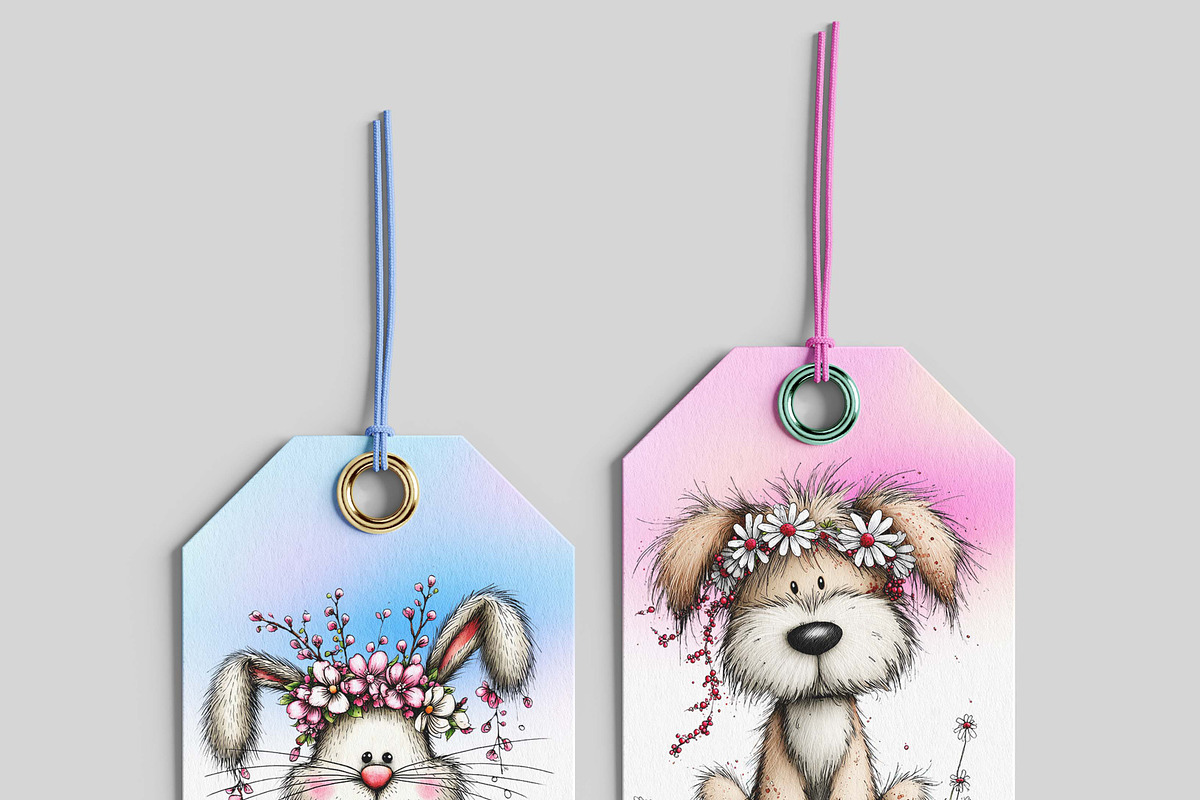 Whimsical Animals Floral Clipart, a Graphic by one-touch (Photo 4 of 18)