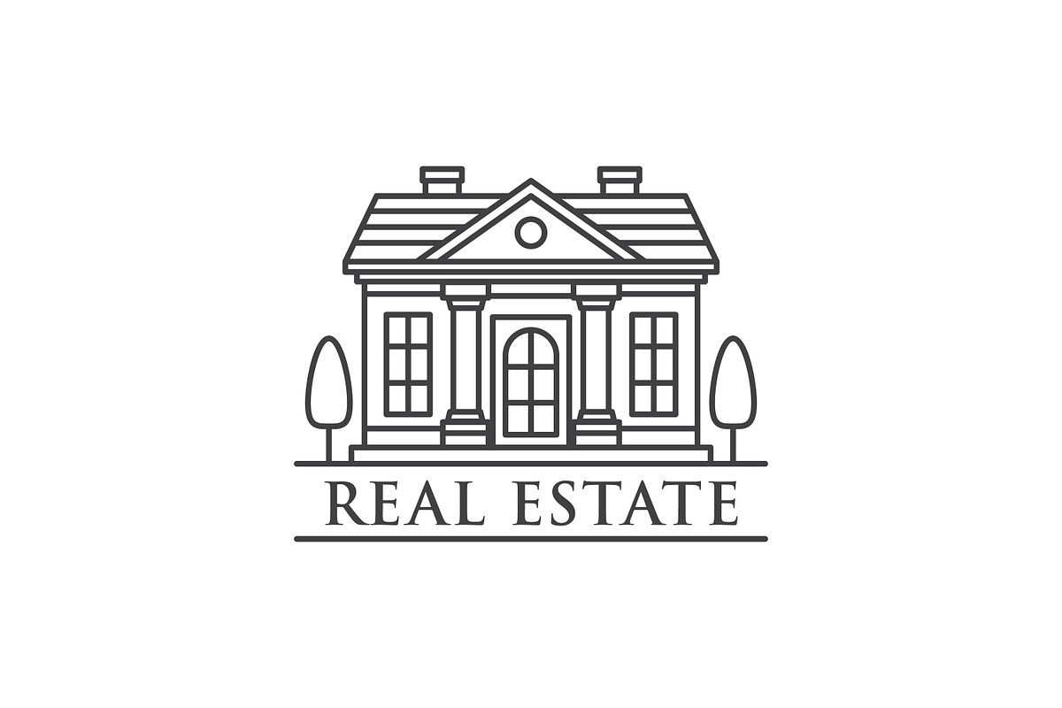 Home logo for real estate company, a Branding & Logo Template by Saba Vector